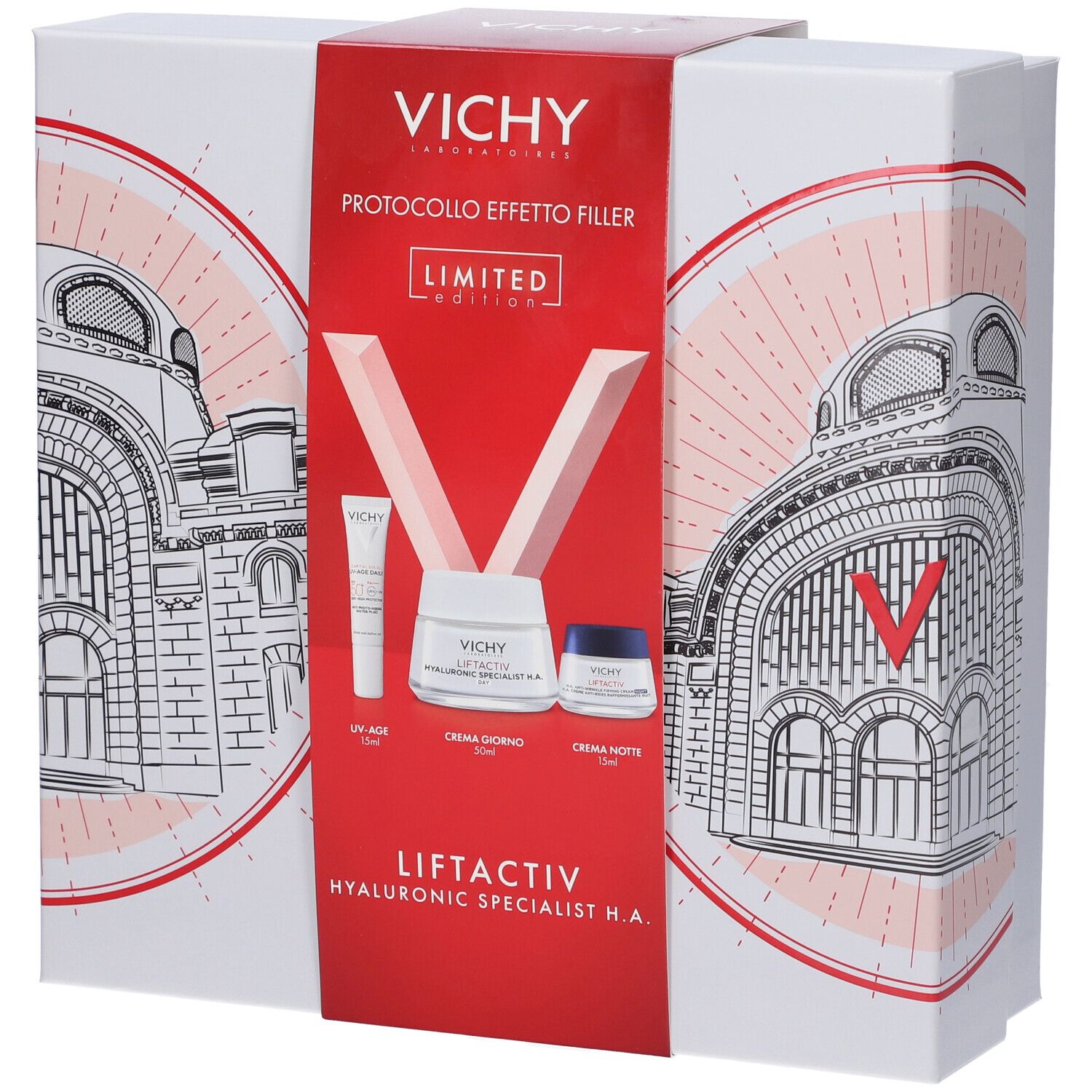 Liftactiv HA Cofanetto Anti Età Crema Giorno Notte SPF50 50ml+50ml+15ml - Vichy